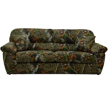 Casual Sleeper Sofa with Two Throw Pillows